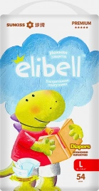 Подгузники для детей Elibell Premium р.L 9-14кг 54шт