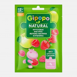 Фруктовые фигурки из яблока, клубники и малины с 12 месяцев Gipopo 15г