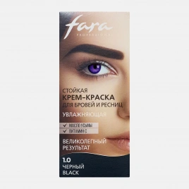 Крем-краска для бровей и ресниц Fara Professional тон 1.0 черный 50г