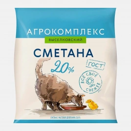 Сметана Агрокомплекс 20% 400г