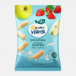 Кукурузные палочки Фрутоняня яблоко-клубника с 12 месяцев 20г