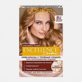 Крем-краска для волос L’Oreal Paris без аммиака Excellence Creme Универсальные Нюдовые оттенки 8U Универсальный светло-русый