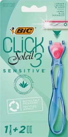 Бритвенная система женская BIC Click 3 Soleil Sensitive 1 ручка 2 кассеты с 3 лезвиями