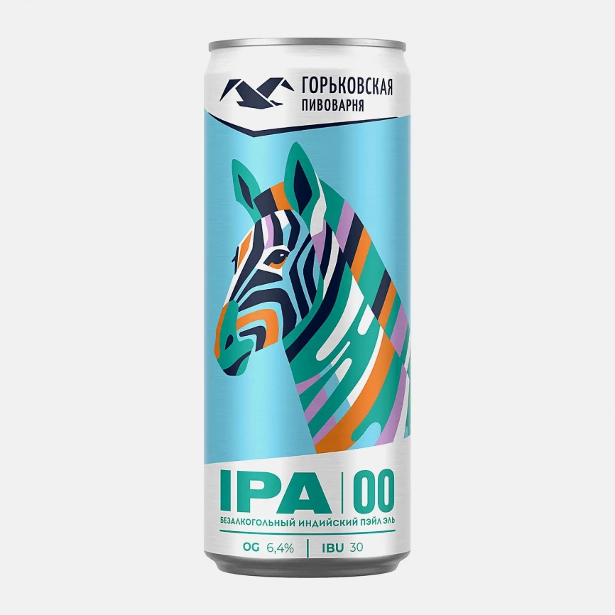Светлое пиво нефильтрованное безалкогольное Горьковская Пивоварня Ipa 00 0.5% 330мл фото 1