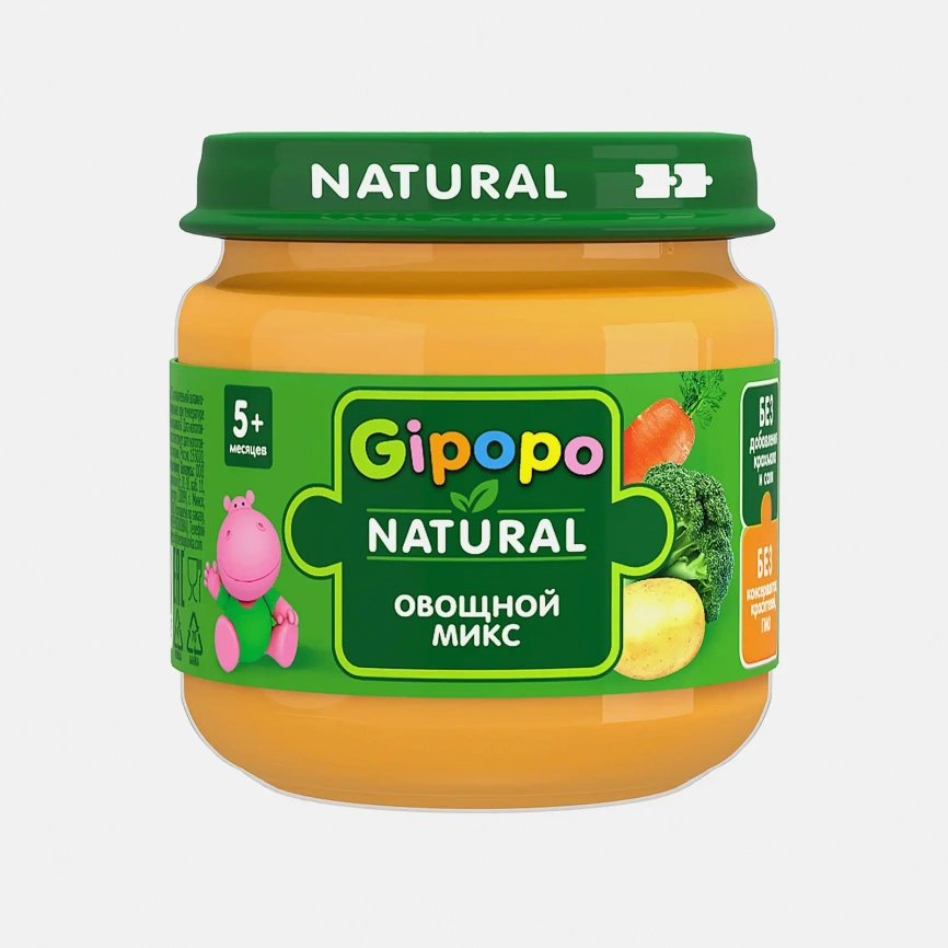 Пюре Овощной микс из картофеля моркови и брокколи Gipopo 80г фото 1