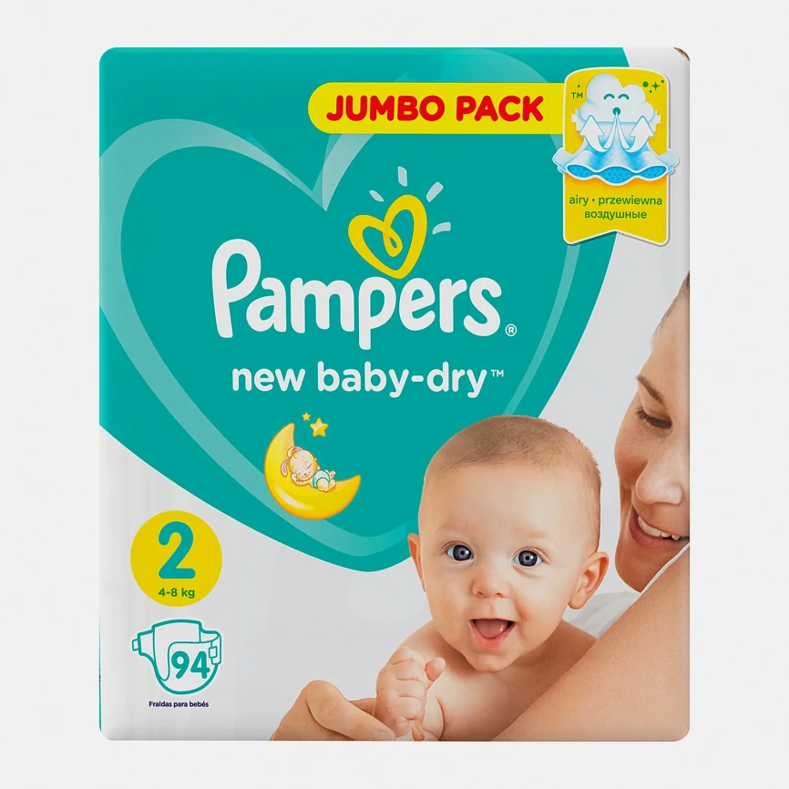 Подгузники Pampers Newbaby Dry р.2 Mini 4-8кг 94шт фото 1