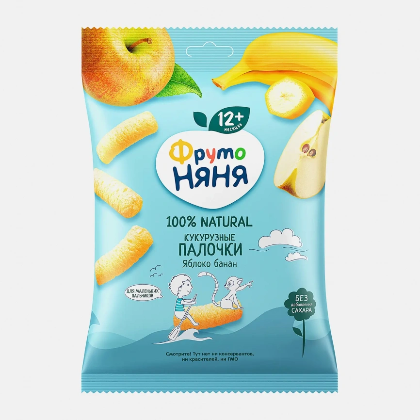 Кукурузные палочки Фрутоняня Яблоко банан с 12 месяцев 20г фото 1