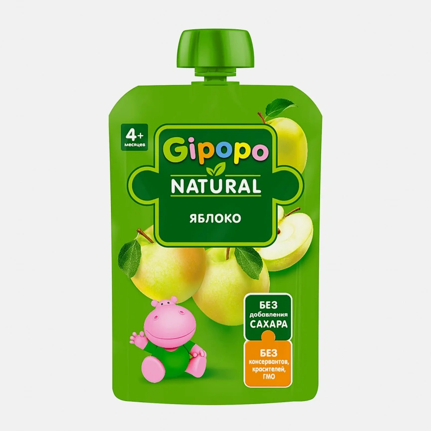 Пюре детское Gipopo Фруктовое Яблоко с 4 месяцев 90г фото 1