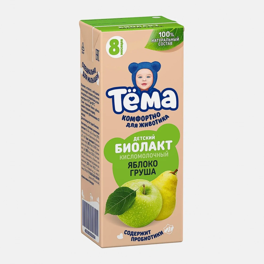 Биолакт детский Тема яблоко груша 3.0% 206г фото 1
