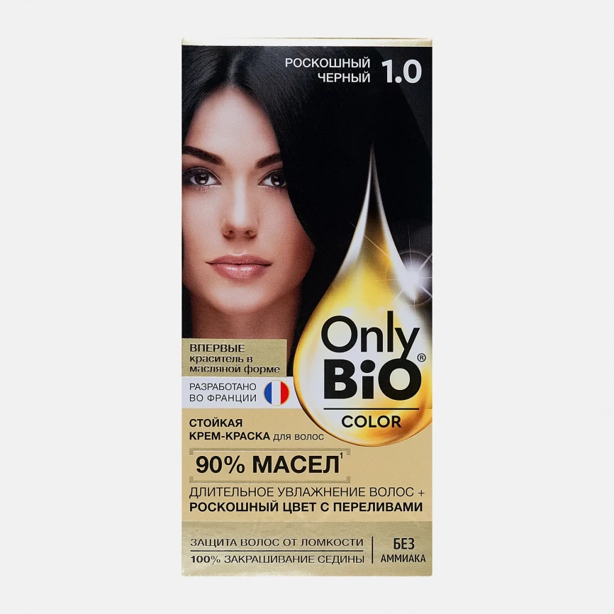 Краска для волос Only Bio Color тон 1.0 Роскошный черный 115мл фото 1