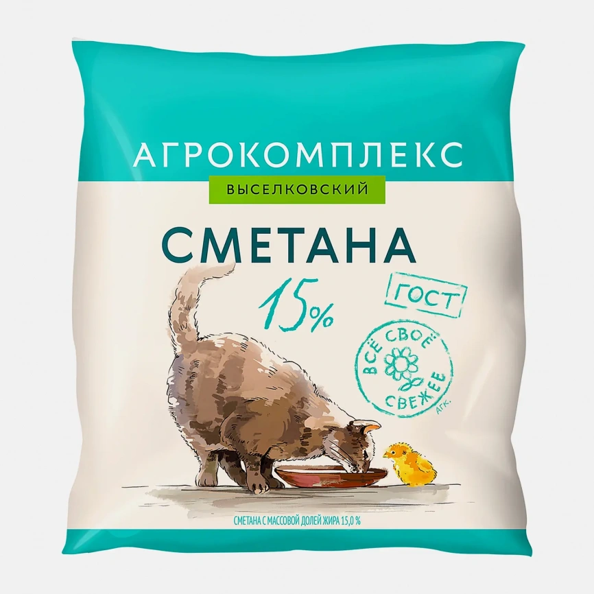 Сметана Агрокомплекс 15% 400г фото 1