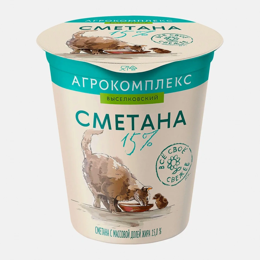 Сметана Агрокомплекс 15% 300г фото 1