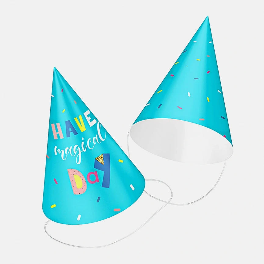 Колпаки праздничные Пакетико Happy Birthday 6шт в ассортименте фото 1