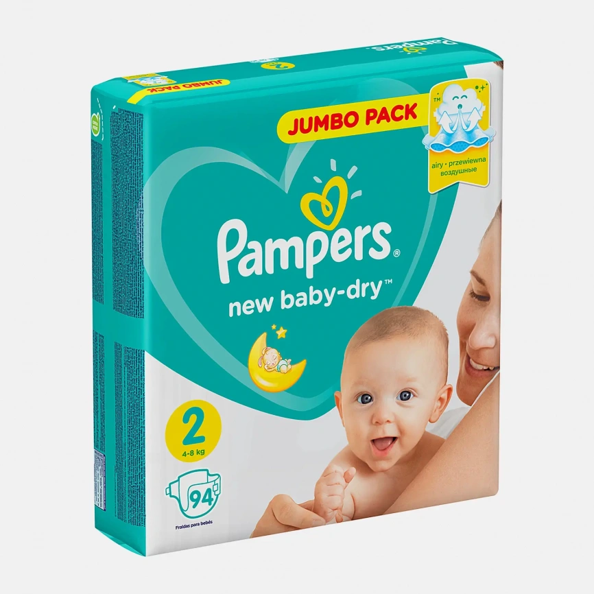 Подгузники Pampers Newbaby Dry р.2 Mini 4-8кг 94шт фото 2