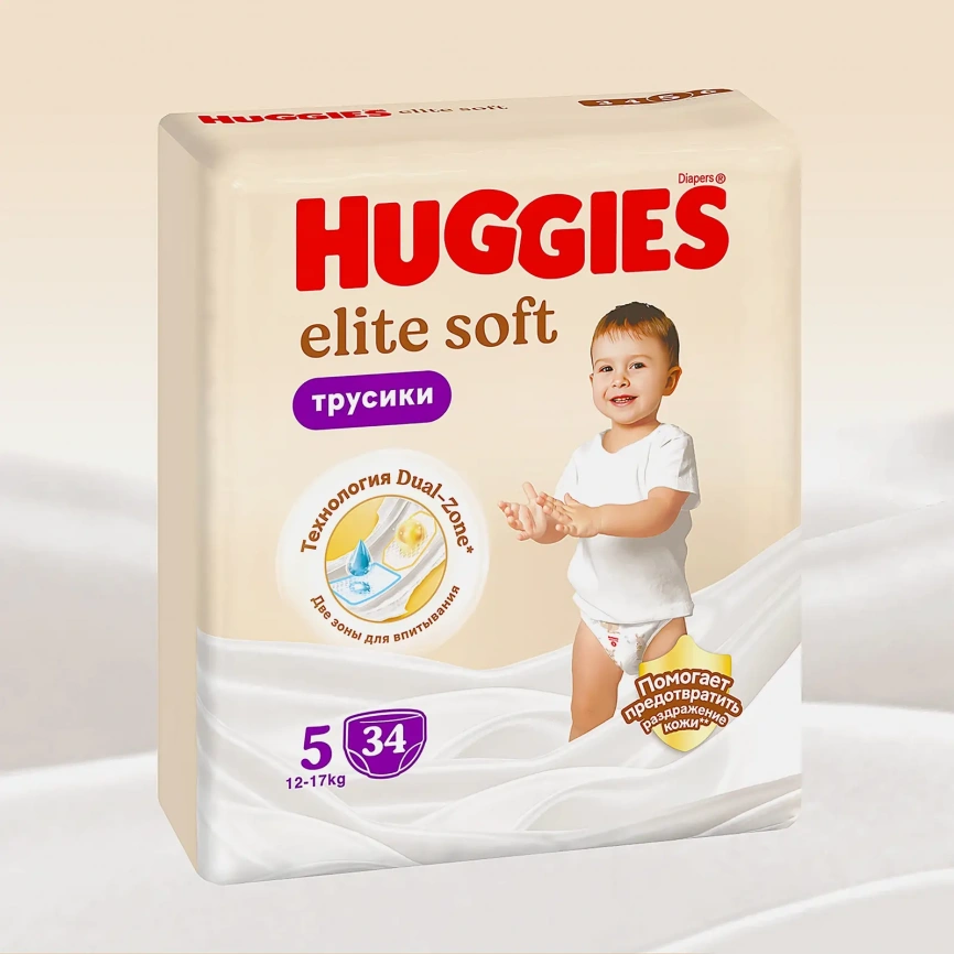 Подгузники-трусики №5 12-17кг Huggies Elite Soft 34шт фото 2