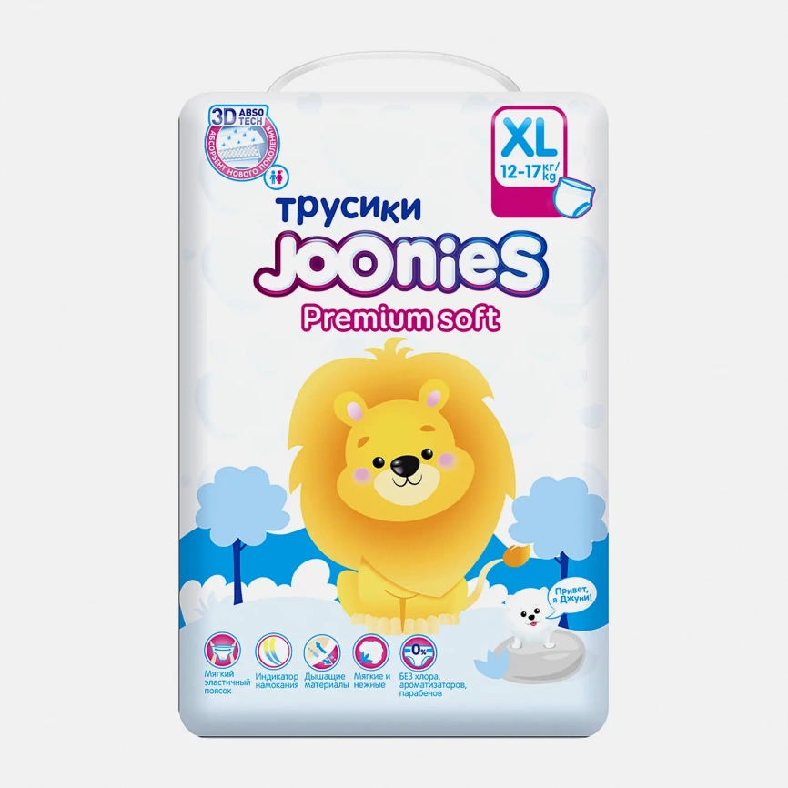 Трусики-подгузники Joonies Premium Soft р.XL 12-17кг 38шт фото 1