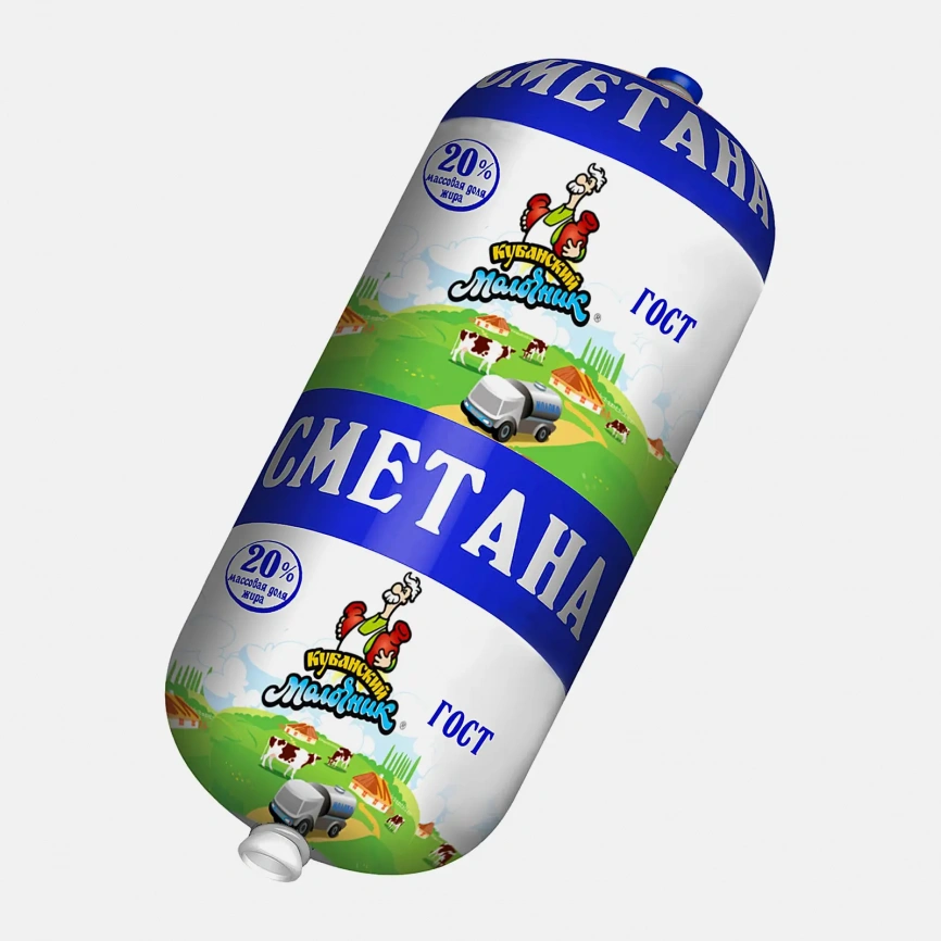 Сметана Кубанский молочник 20% 370г фото 1