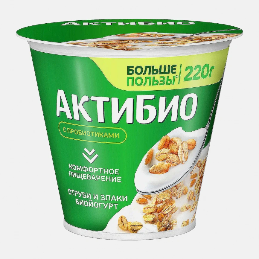 Биойогурт Актибио отруби злаки 2.9% 220г фото 1