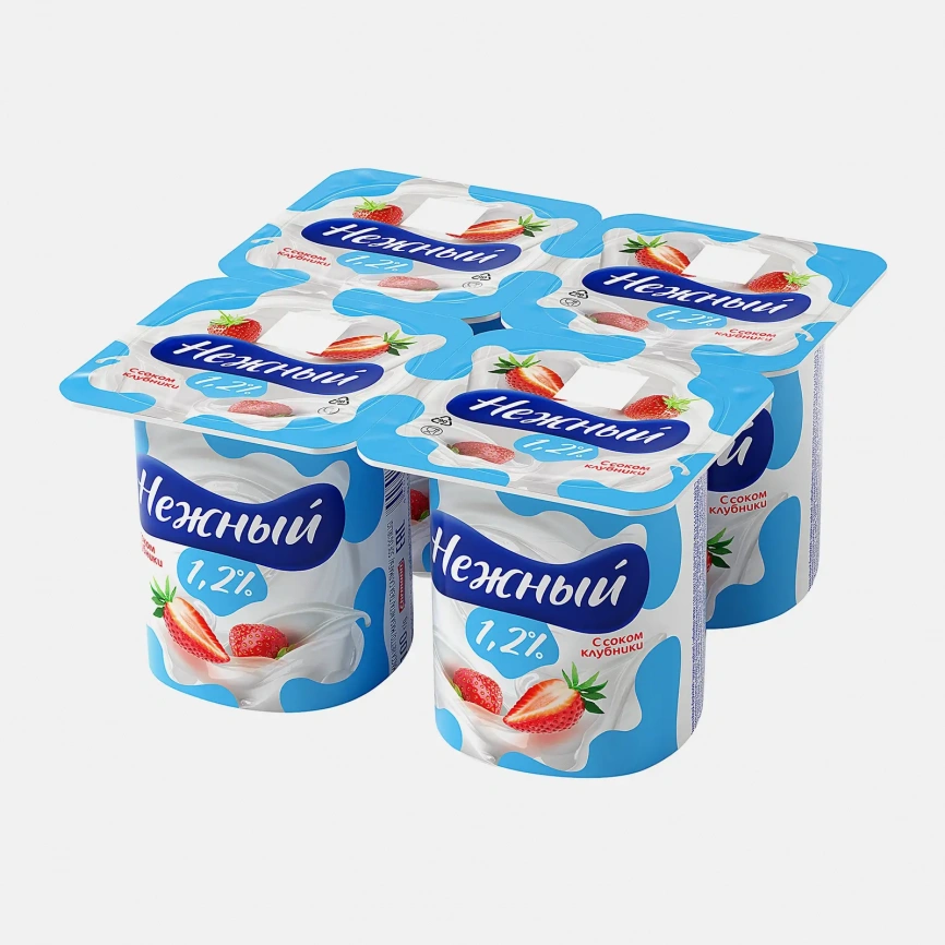 Продукт йогуртный Campina Нежный с соком клубники 1.2% 100г фото 2