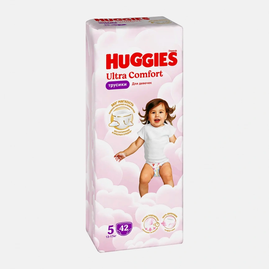 Подгузники-трусики для девочек №5 12-17кг Huggies Ultra Comfort 42шт фото 2